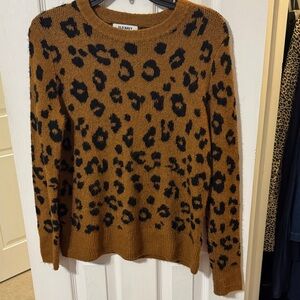 Old Navy Women's Animal Print Sweater - Brown and Black